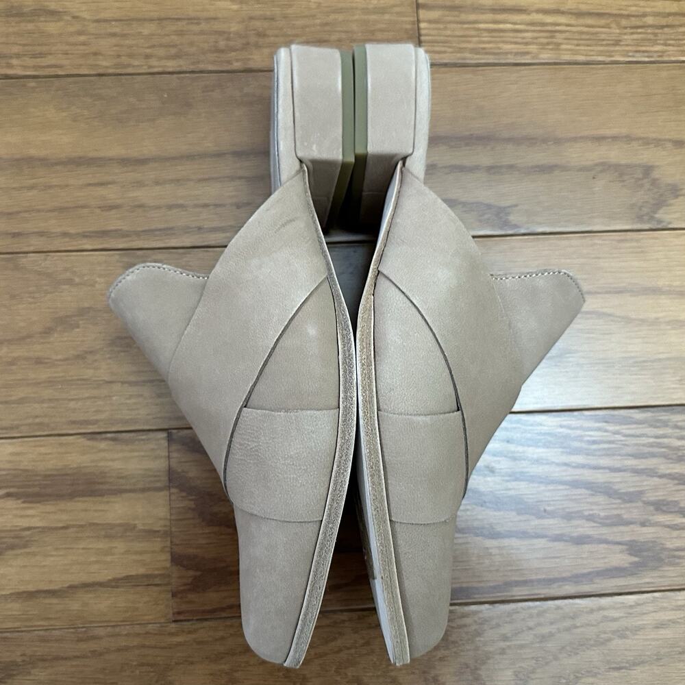 Eileen Fisher Women’s Size 6.5 Brown Nubuck Leather Slides Mules Pointed - Picture 3 of 7